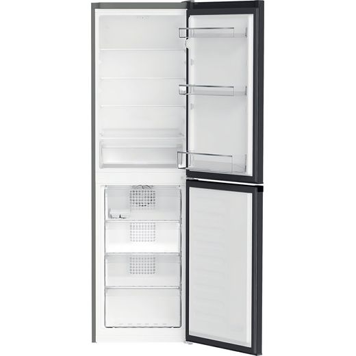 Hotpoint Frost Free Fridge Freezer - Black - Front with door open shot
